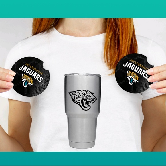 Jacksonville Jaguars car coasters Decal set - Picture 1 of 1